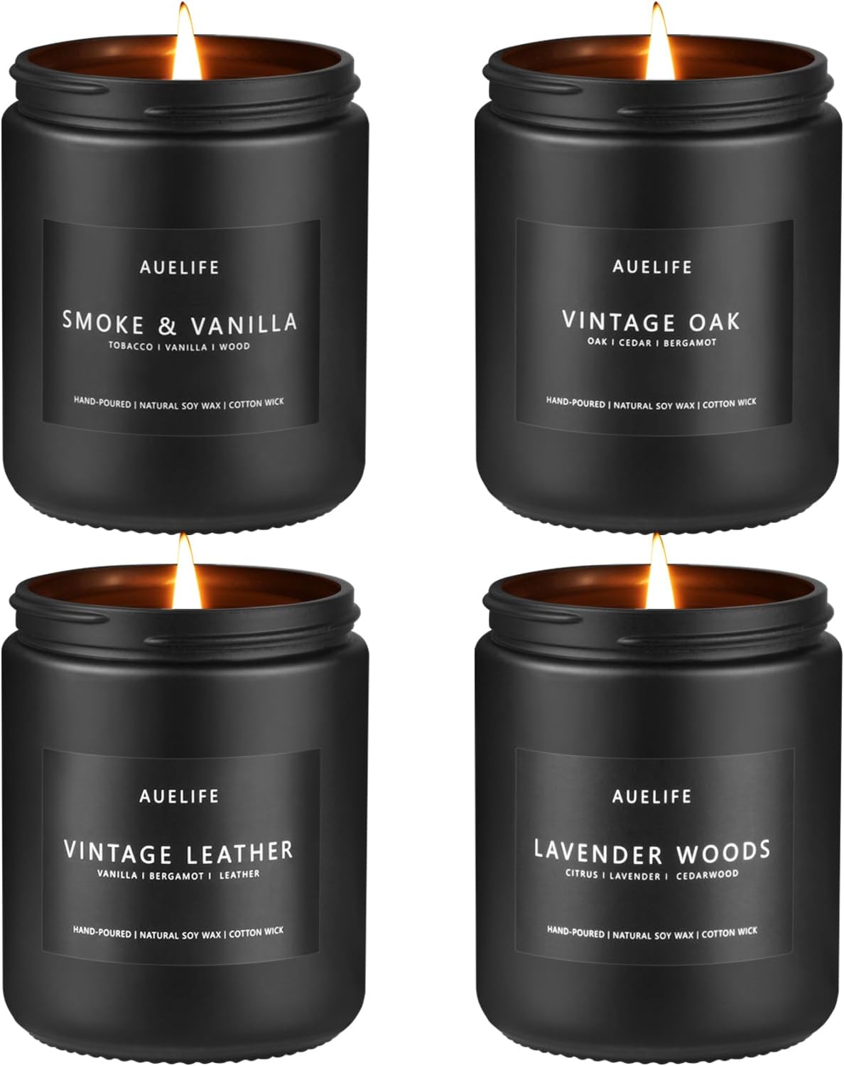 4-Pack Scented Soy Wax Jar Candles