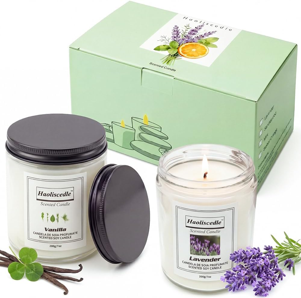 2-Piece Lavender and Vanilla Jar Candle Set
