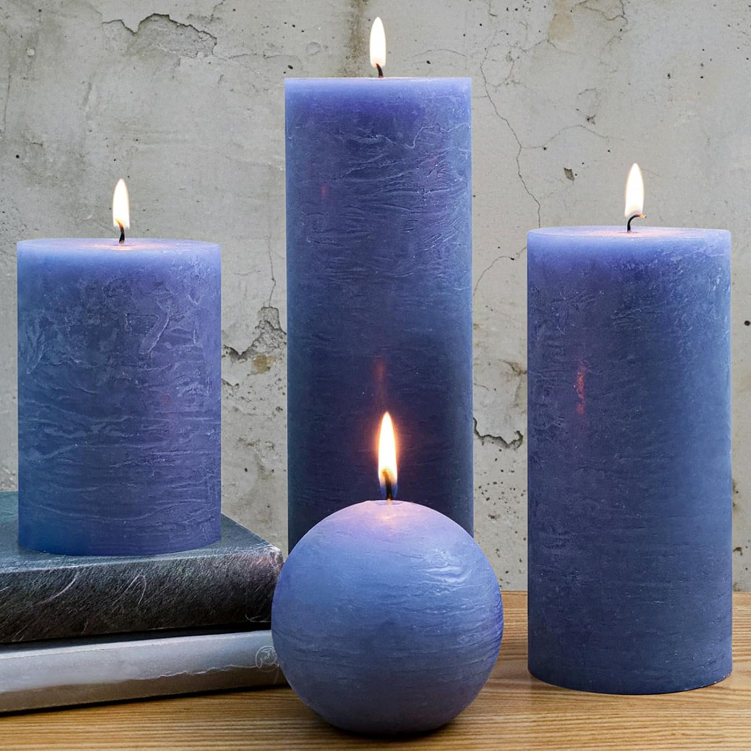4-Piece Ivory Unscented Pillar and Sphere Candle Set - Image 8